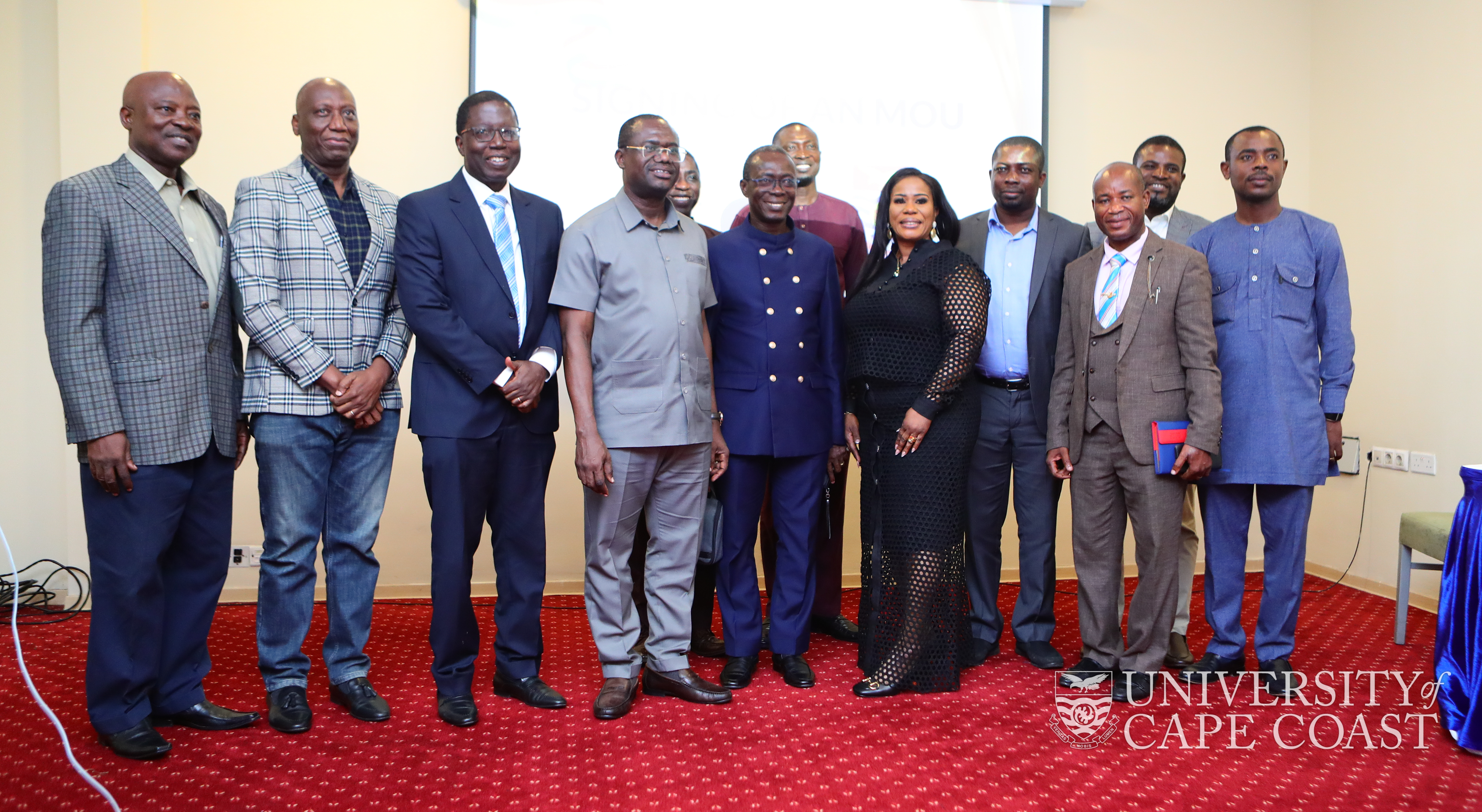 University of Cape Coast team with officials of Asian African Consortium 